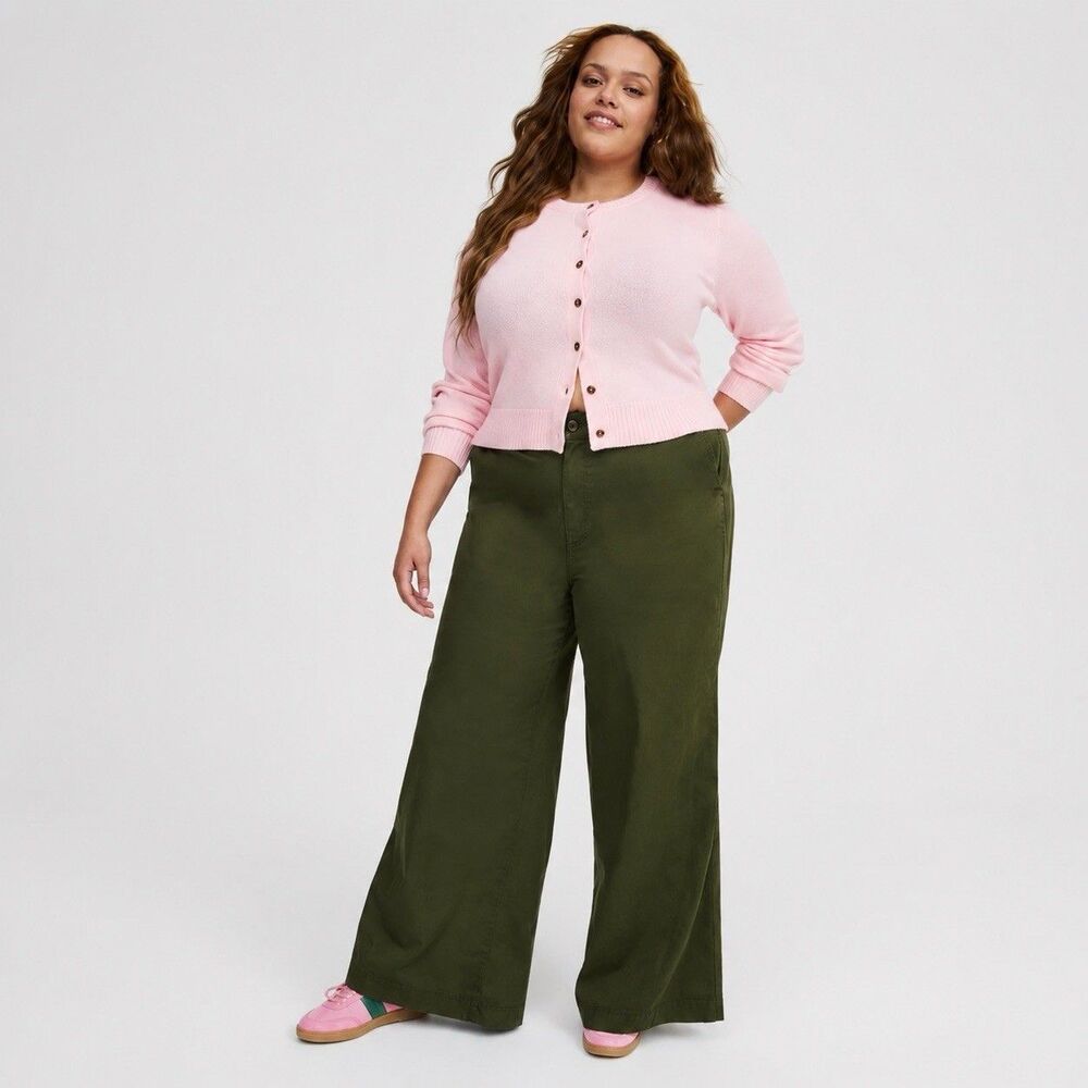 Torrid High-Rise Wide-Leg Baggy Chino Pant Size 16R Career Office Casual Classic